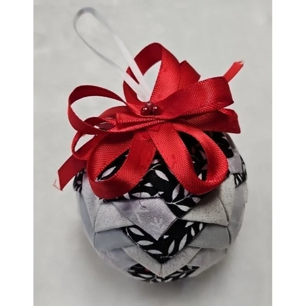 Homemade christmas ornaments with‎ two velvet tree's